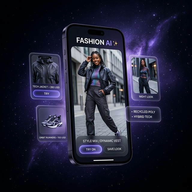 Woman wearing AI try-on outfit